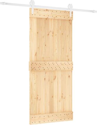 vidaXL Puerta Corredera 90 X 210 Cm Natural Y Blanco Vidaxl