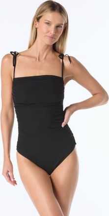 Vince Camuto Shirred One-Piece Swimsuit in Black at Nordstrom, Size 6