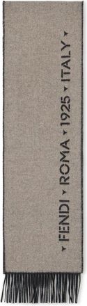 Fendi Stencil 1925 Sjaal - Heren - Accessoires - Beige - Maat: ONE Size Wol