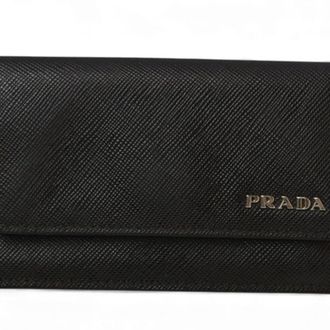 Prada Black Leather Coin Purse/Coin Case (Pre-Owned)