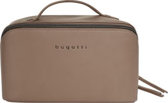 Bugatti Kulturbeutel BUGATTI ALMATA, Damen, Gr. B/H/T: 23cm x 13cm x 13cm onesize, beige (sand), Kunstfaser, unifarben, Taschen Kulturbeutel