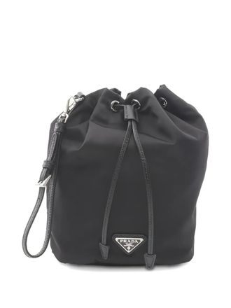 Prada 2020s Re-Nylon bucket bag - women - Nylon/Saffiano Leather - One Size - Black