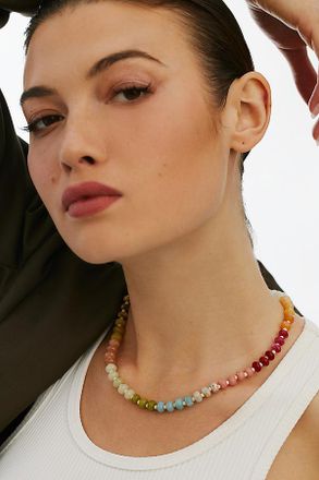 Anthropologie Rainbow Stone Necklace