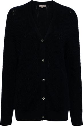 N.Peal V-neck open-knit cardigan - women - Cashmere/Silk - S - Blue