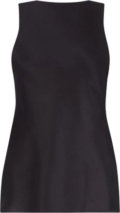 Nina Ricci Gedrapeerde satijnen top met boothals - Dames - Tops zonder mouwen - Zwart - XS - Satijn - Tops