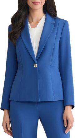 Kasper Stretch Crepe One-Button Blazer in Blue Night at Nordstrom, Size 8
