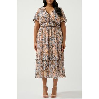 Estelle Bellarosa Print Maxi Dress in Coral Reef at Nordstrom Rack, Size 18W