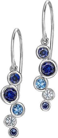 Dower & Hall 18k Sapphire & Aquamarine Large Cascade Earrings