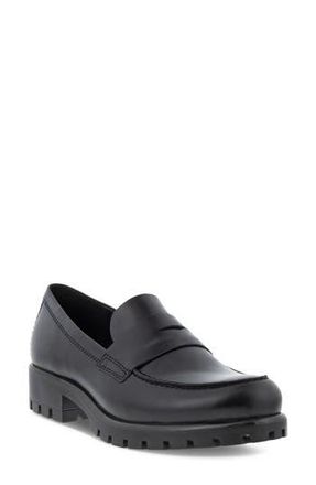 Ecco ModTray Penny Loafer in Black Leather at Nordstrom Rack, Size 6-6.5Us / 37Eu