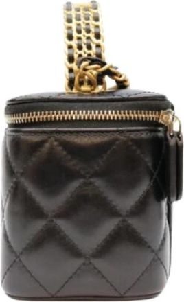 Chanel Pre-owned Leather chanel-bags - Dames - Vintage Mini Tas - Zwart - ONE Size - Vintage
