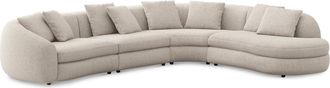 Castlery Fable Extended Chaise Sectional Sofa Right Facing Customized, Performance Classic Twill Light Grey, Ultra Deep Seats, Spill Resistant, Castlery