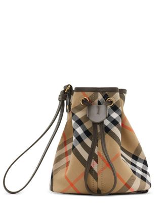 Burberry Check drawstring mini bag - Neutrals