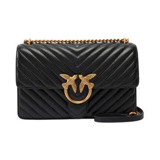 Pinko Love One Classic Sheep Nappa Chevron - female - PINKO - Cross Body Bags - Black - ONE SIZE - Bags