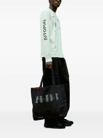 Space Available graphic-print reversible tote bag - men - Cotton - One Size - Black
