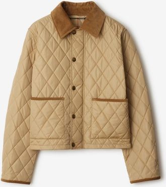 Burberry Cropped Quilted Nylon Jacket