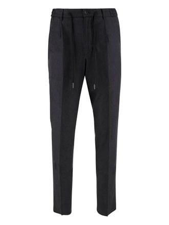Tagliatore dart-detail drawstring trousers - men - Elastane/Virgin Wool - 50 - Black