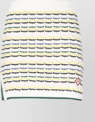 Casablanca wool skirt with ribbed hem and side vents