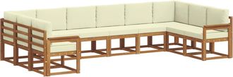 vidaXL Conjunto De Sof&aacute;s De Exterior 10 Uds. Natural Y Crema Vidaxl