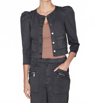 LE JEAN Sienna Jacket In Washed Black