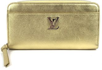 Louis Vuitton Gold Leather Long Wallet (Bi-Fold) (Pre-Owned)