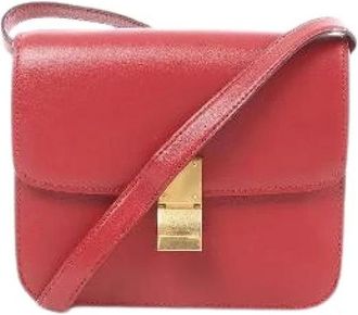 Celine Pre-owned Cross Body Bags, female, Red, Size: ONE SIZE Pre-owned Classic Box Small