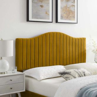 Casa Serenity Mustard Plush King 26 inch Strutted Headboard