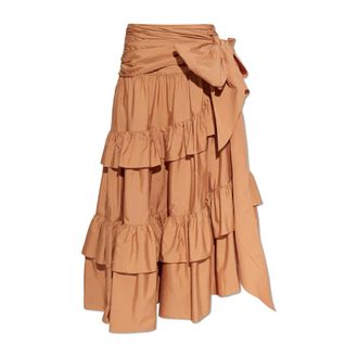 Chlo&eacute; Maxi Skirts, female, Brown, Size: XS Ruffled Skirt