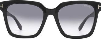 Tom Ford Selby Smoke Gradient Square Ladies Sunglasses FT0952 01B 55
