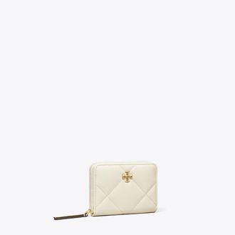 Tory Burch Womens Small Kira Diamond Quilt Zip-Around Wallet, One Size
