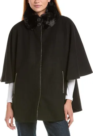 Via Spiga Button Front Collar Cape