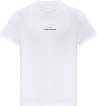 Maison Margiela Logo T-shirt - Heren - T-shirts - Wit - XS - Katoen - Tops