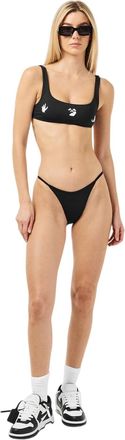 Off-white Off White Bikiniset voor dames met grafische print en vierkante halslijn (Zwart, Wit)