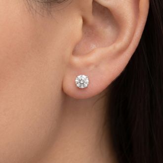 Pompeii3 1.70 cttw 14K White Round Cut Studs Earrings Screw Back