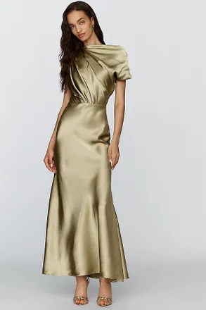 Mare Mare Asymmetrical Satin Maxi Dress