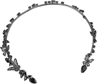 Anabela Chan Butterfly Collar diamond necklace - women - Black Rhodium Vermeil/Lab-Grown Simulated Black Diamond - 36