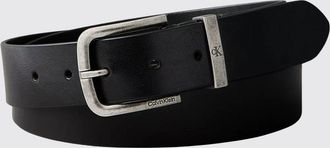 Calvin Klein Cintura in ecopelle liscia con fibbia ad ardiglione e logo inciso