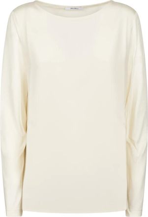 Max Mara Long Sleeve Tops, female, White, Size: XS Pure Top