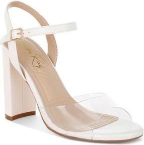 London Rag Perta Block Heel Ankle Strap Sandal in White at Nordstrom Rack, Size 6.5