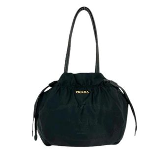 Prada Pre-owned Bucket Bags, female, Black, Size: ONE SIZE Pre-owned Nylon Leather Shoulder Tote Bag