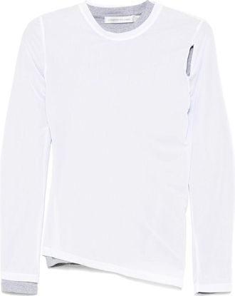 CHRISTOPHER ESBER Sheer Overlay Peephole T-shirt