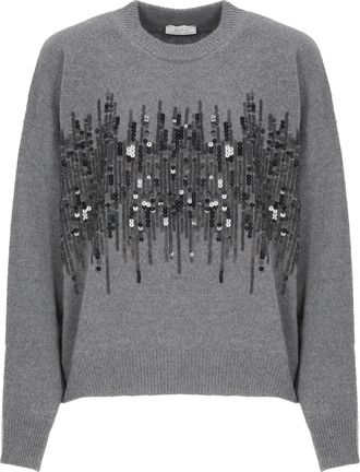 PESERICO Pink Sequin Elasticated Sweater