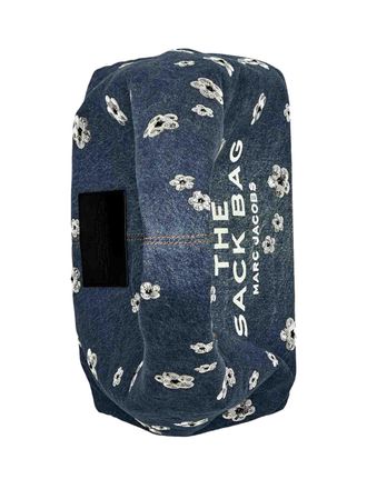 Marc Jacobs Womens The Sequin Daisy Denim Sack Bag Blue > Shoulder