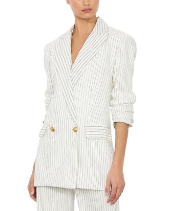 Alice & Olivia Arias Linen-Blend Blazer