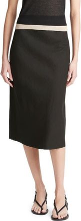 Vince Easy Linen Blend Slip Skirt in Black at Nordstrom Rack, Size 4