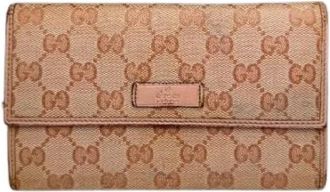 Gucci Pre-owned Vintage Leren Portemonnee - Dames - Vintage Accessoires - Roze - ONE Size - Leer - Vintage
