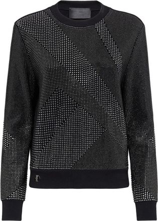 Philipp Plein Sweatshirt LS Full Crystal - Dames - Sweatshirts - Zwart - XS - Katoen - Hoodies & sweatvesten