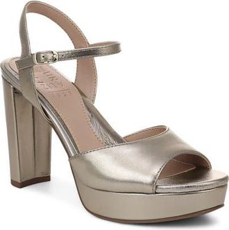 Naturalizer Marigold Ankle Strap Platform Sandal in Patina Pewter at Nordstrom, Size 8.5