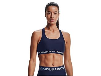Under Armour Crossback Mid Impact Bra Womens Lingerie Midnight Navy/White : XS (US 0-2), Polyester/Elastane