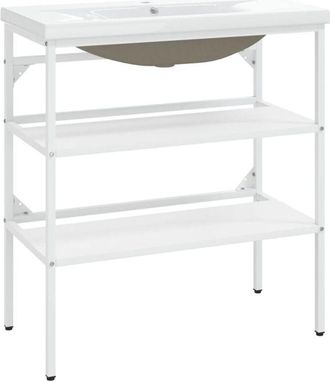 vidaXL Estructura de baño con lavabo incorporado hierro blanco vidaXL