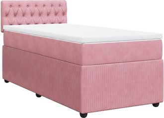 vidaXL Cama Box Spring Con Colch&oacute;n Terciopelo Rosa 100x200 Cm Vidaxl